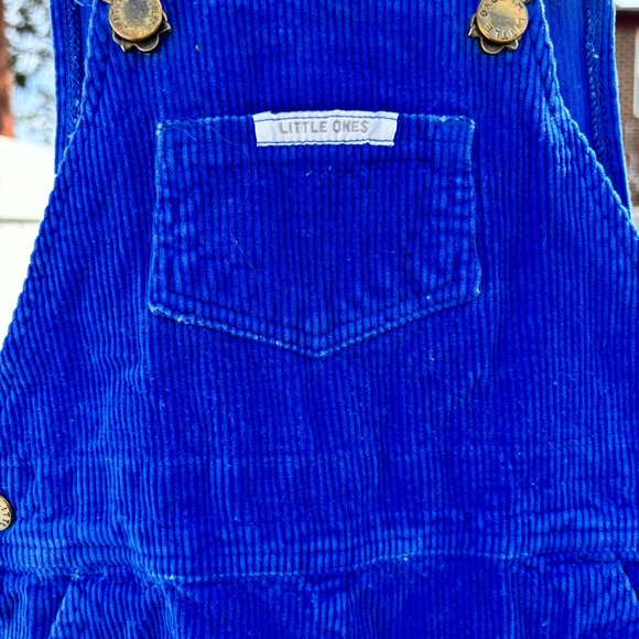 VINTAGE LITTLE ONES BLUE CORDUROY OVERALLS SIZE 24 MONTHS 100% COTTON ADORABLE - Picture 5 of 7